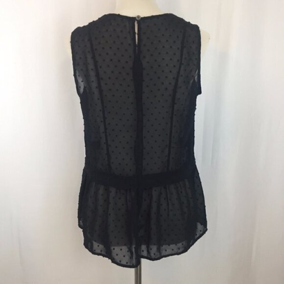 J Crew | Sheer Peplum Dot Top - Picture 2 of 7